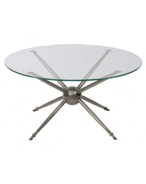  Sputnik Round Iron Antique Sliver Coffee Table